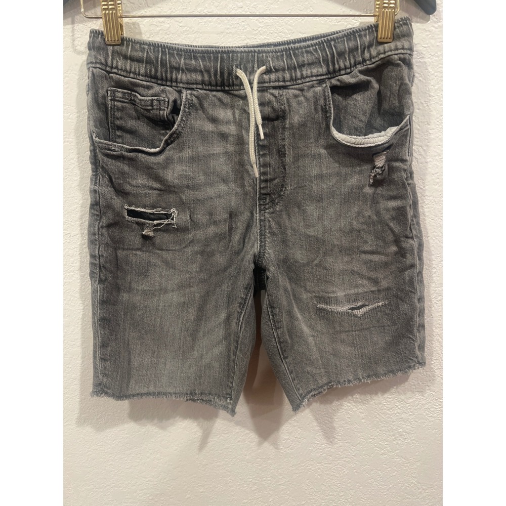 Old Navy 360 Stretch Slim Boy Distressed Gray Shorts Size 14/16